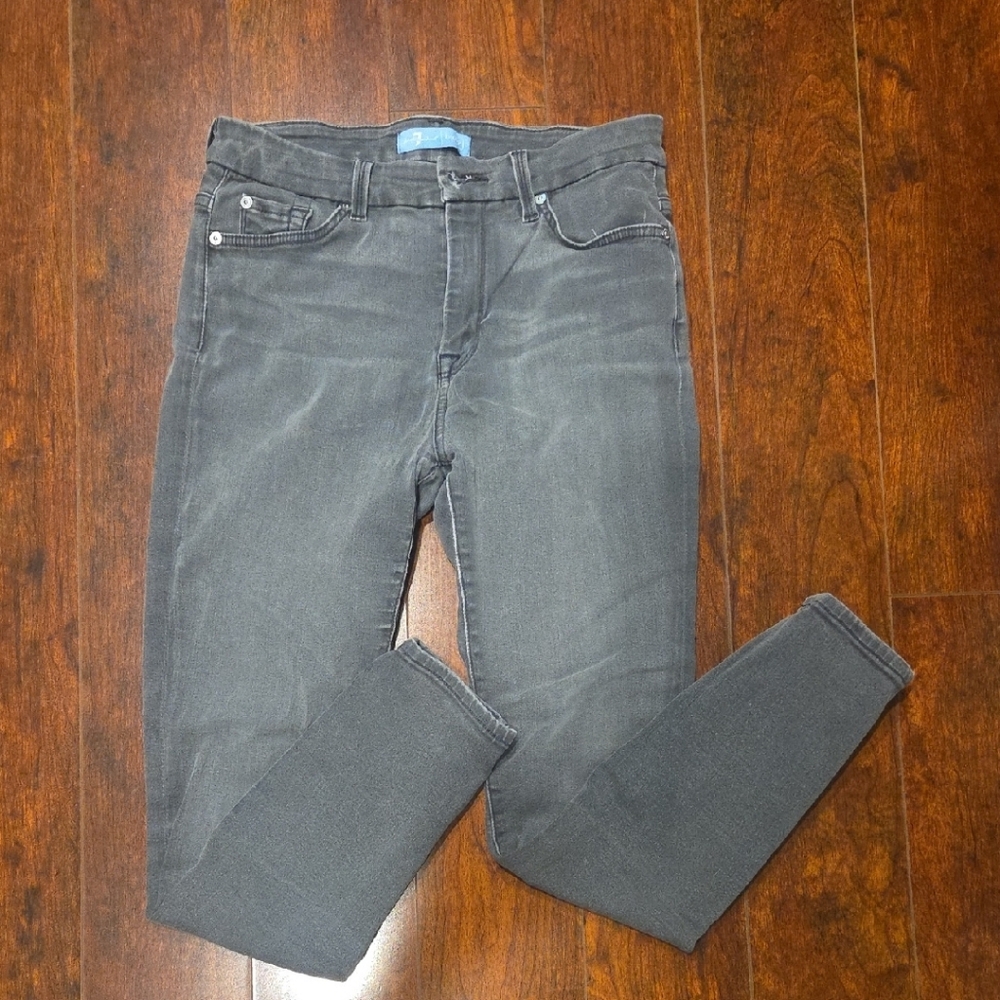 7 For All Mankind Charcoal Skinny Jeans